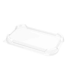 Couvercle Dôme Plastique pour contenant Aluminium Rectangle à Paroi Lisse cs/250