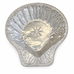 CONTENANT ALUMINIUM ARGENT ET NOIR COQUILLE ST-JACQUES